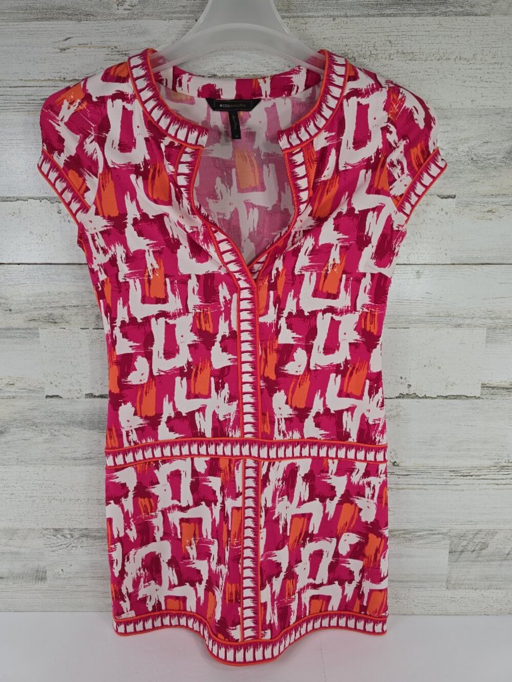 BCBGMAXAZRIA Begonia Combo Abstract Brushstroke Print Dress WOMEN'S Size XS *EUC